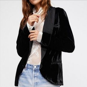 Free People Press Rewind Velvet Tuxedo Blazer